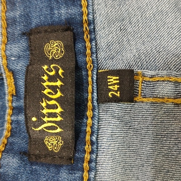 Red, White And Blue Jean Shorts Size 24W - Picture 3 of 4